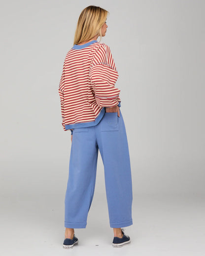 Boom Shankar Guru Sweater  - Washed Marooon Stripe