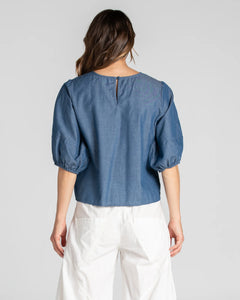 Boom Shankar Ava Top - Blue Chambray