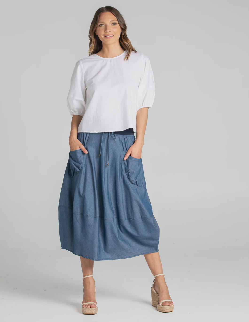 Boom Shankar Guru Skirt Chambray