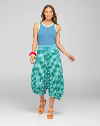 Boom Shankar Guru Pant - Green Seersucker