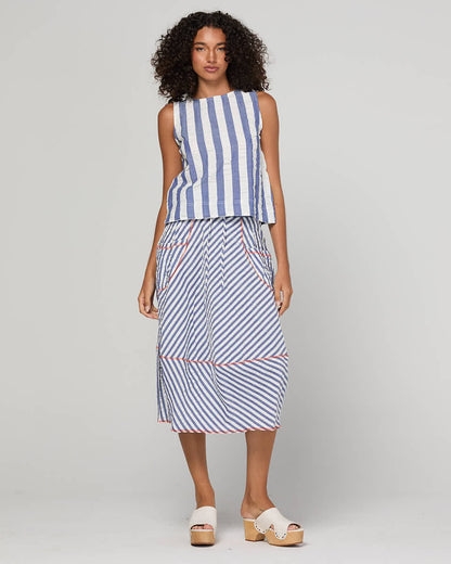 Boom Shankar Guru Skirt - Ocean Stripe