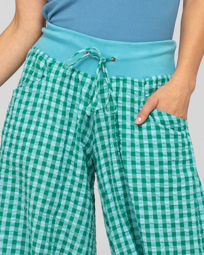 Boom Shankar Guru Pant - Green Seersucker