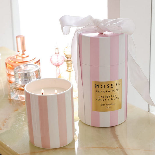 Moss St. Ceramic Candle 360g - Raspberry Honey & Musk
