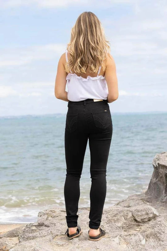 Honey Denim Cormac Jean LONG LEG - Solid Black