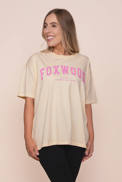 Foxwood Interval Tee - Pale Lemon/Pink