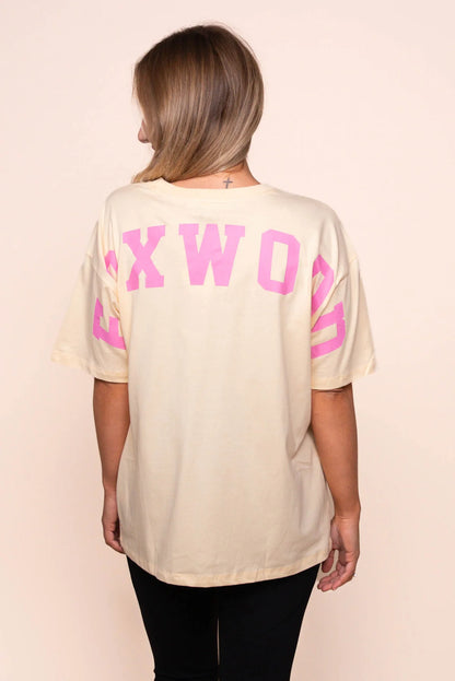 Foxwood Interval Tee - Pale Lemon/Pink