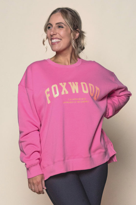 Foxwood Interval Crew - Bubblegum Pink with Orange