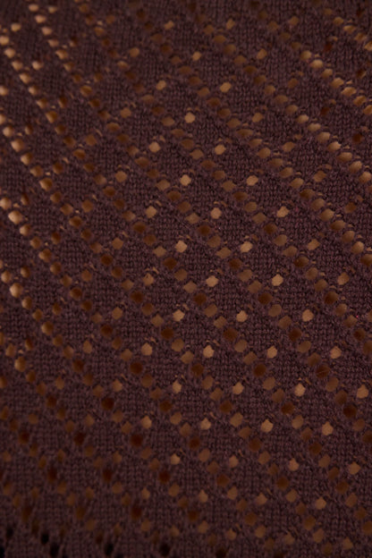 Ivy + Jack Dapple Chocolate Boxy Knit Lace Tee - Chocolate