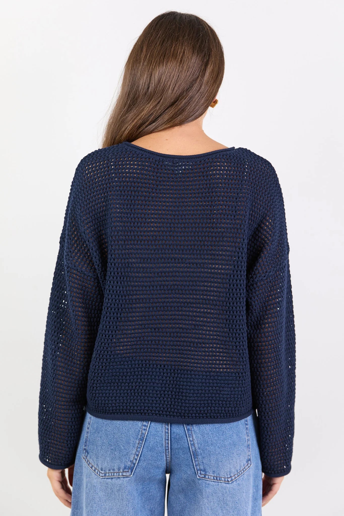 Re:Union Label Dawn Crochet Knit Jumper - Ink