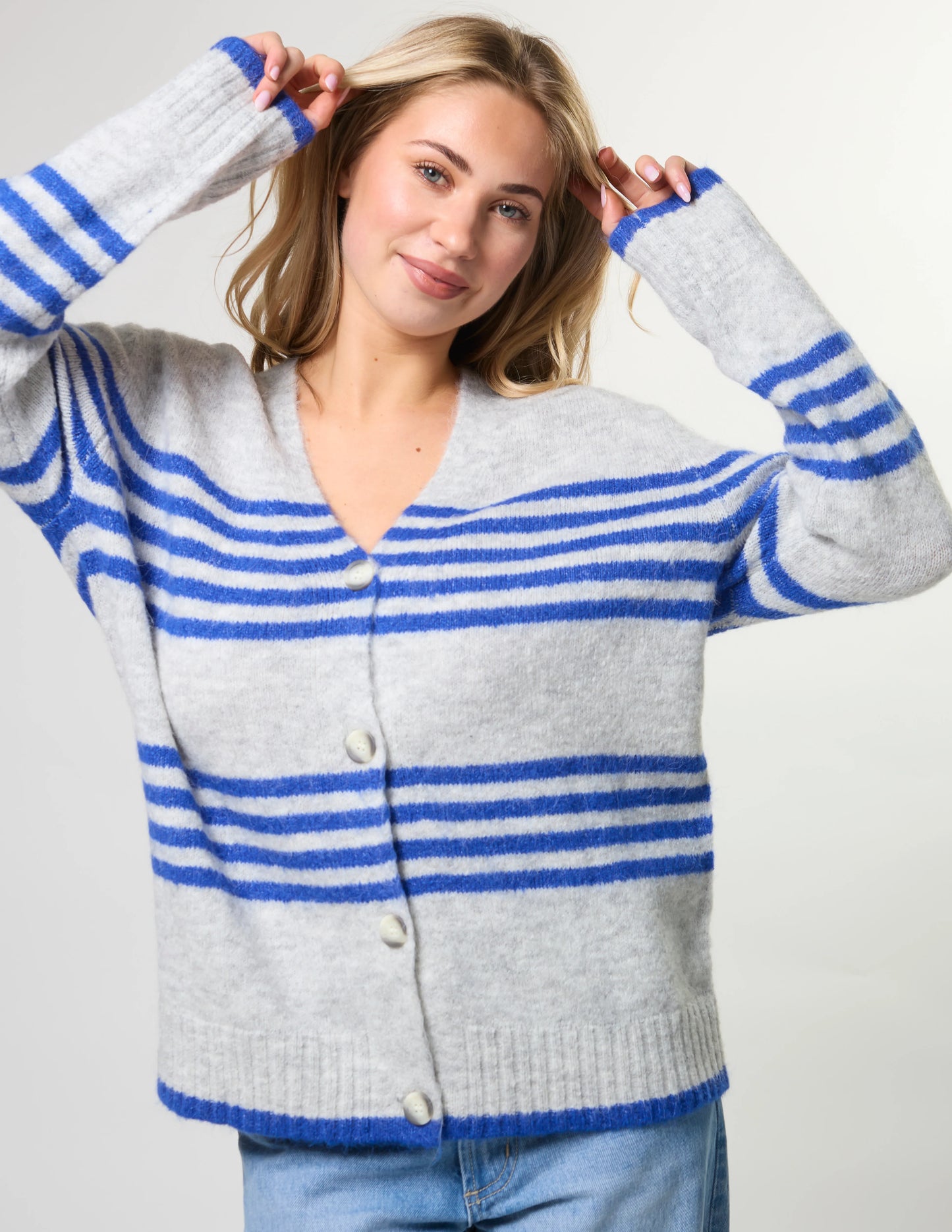 Stella + Gemma Stripe Cardigan - Salt Air