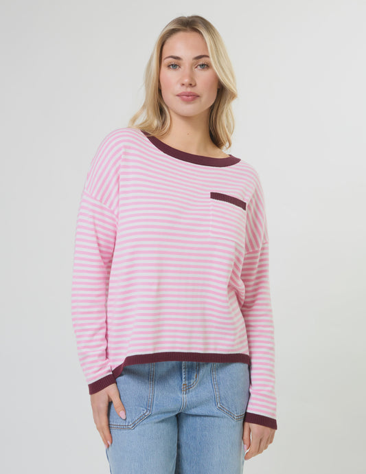 Stella + Gemma Street Pocket Jumper - Strawberry Sangria