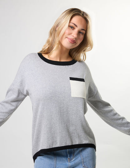 Stella + Gemma Street Pocket Jumper - Slealth Block