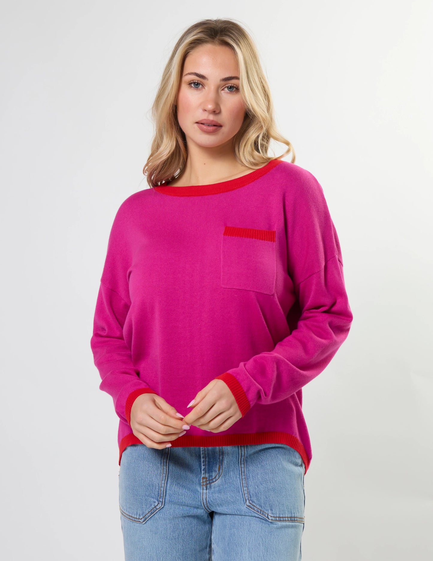 Stella + Gemma Street Pocket Jumper - Crimson Crush