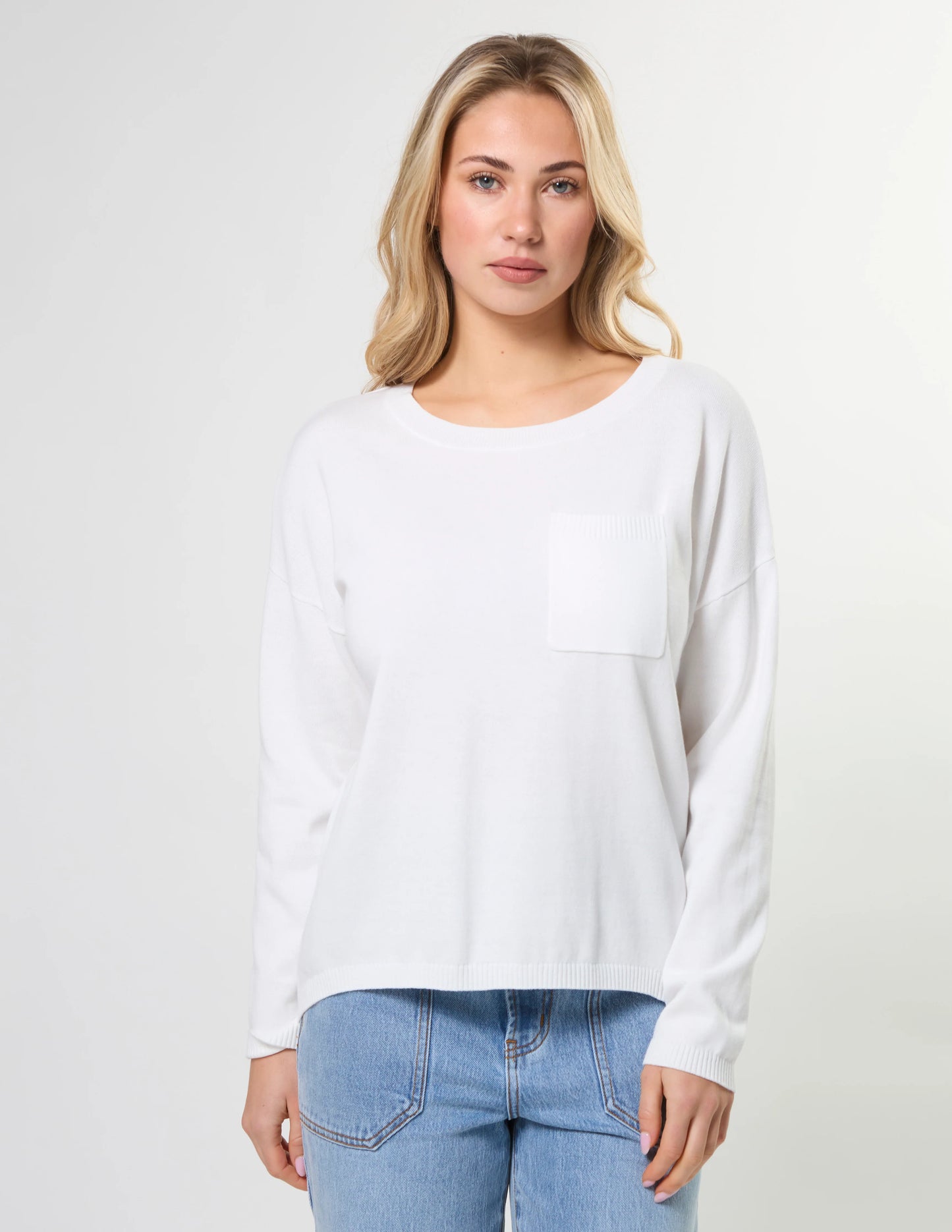 Stella + Gemma Street Pocket Jumper - White