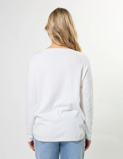 Stella + Gemma Street Pocket Jumper - White