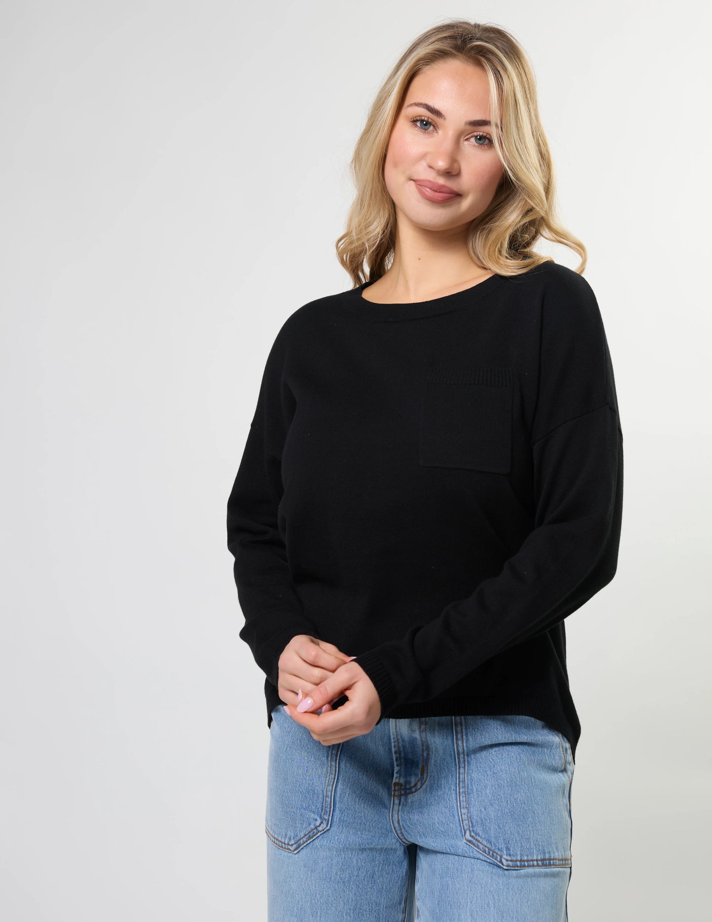 Stella + Gemma Street Pocket Jumper - Black