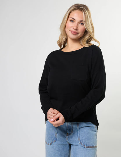 Stella + Gemma Street Pocket Jumper - Black