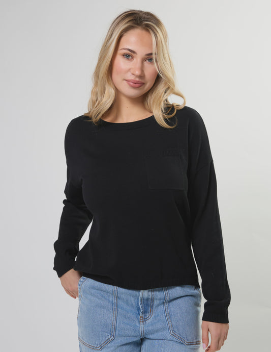 Stella + Gemma Street Pocket Jumper - Black
