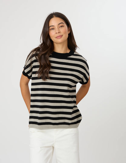 Stella + Gemma Gwen Tee - Sage/Black Stripe