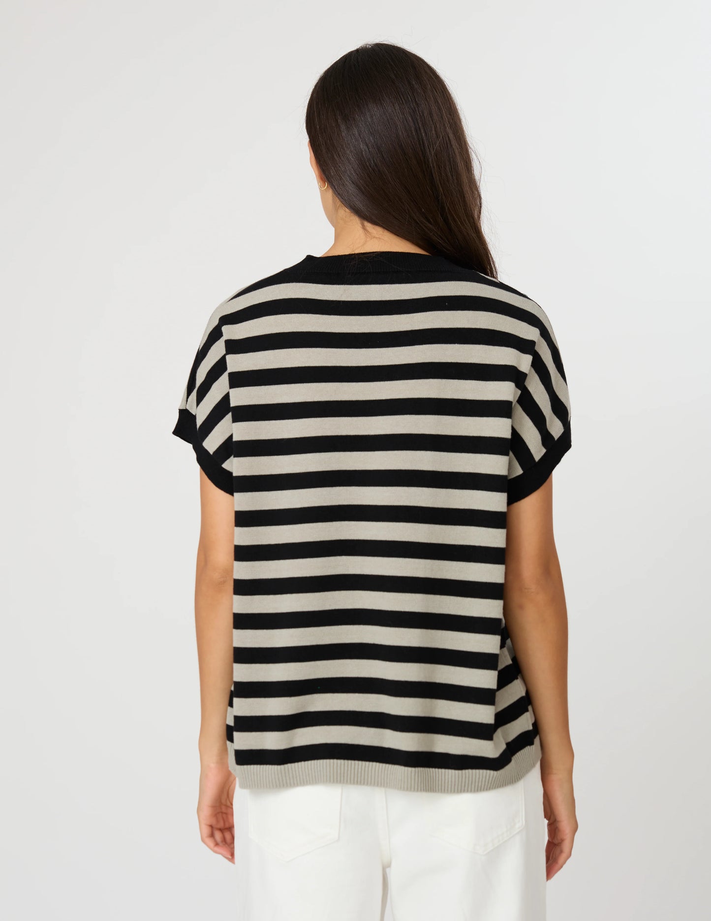 Stella + Gemma Gwen Tee - Sage/Black Stripe