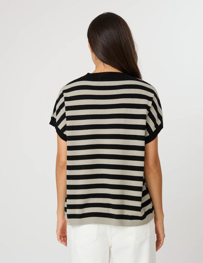 Stella + Gemma Gwen Tee - Sage/Black Stripe