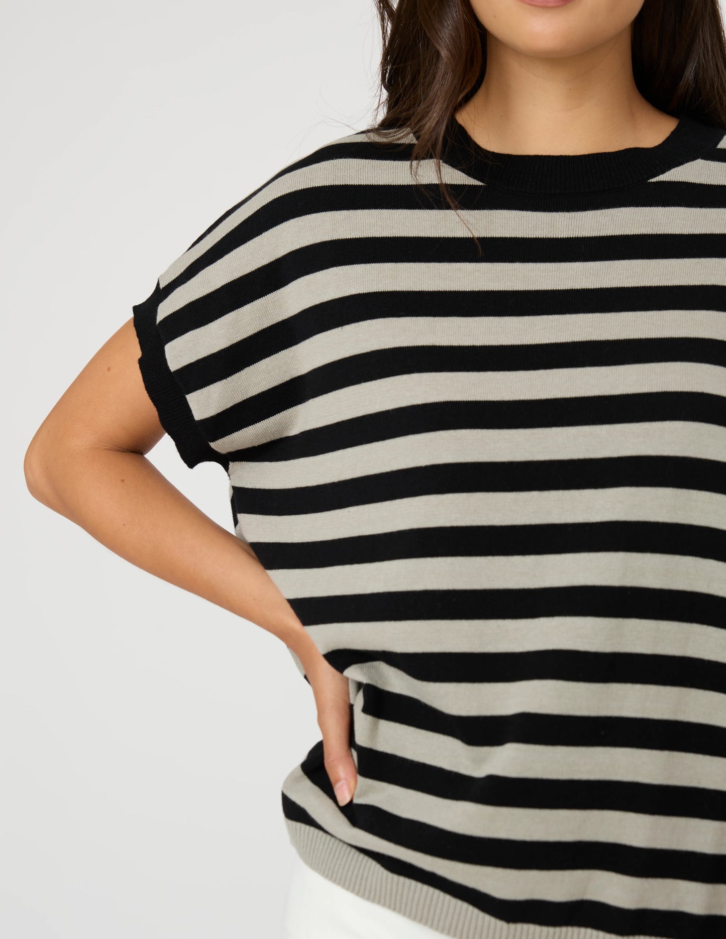 Stella + Gemma Gwen Tee - Sage/Black Stripe