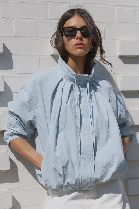 Stories Be Told Element Funnel Neck Bomber Jacket - Ice Blue