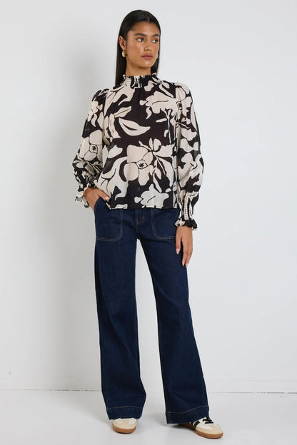 Ivy & Jack Emphatic High Neck - Black Floral