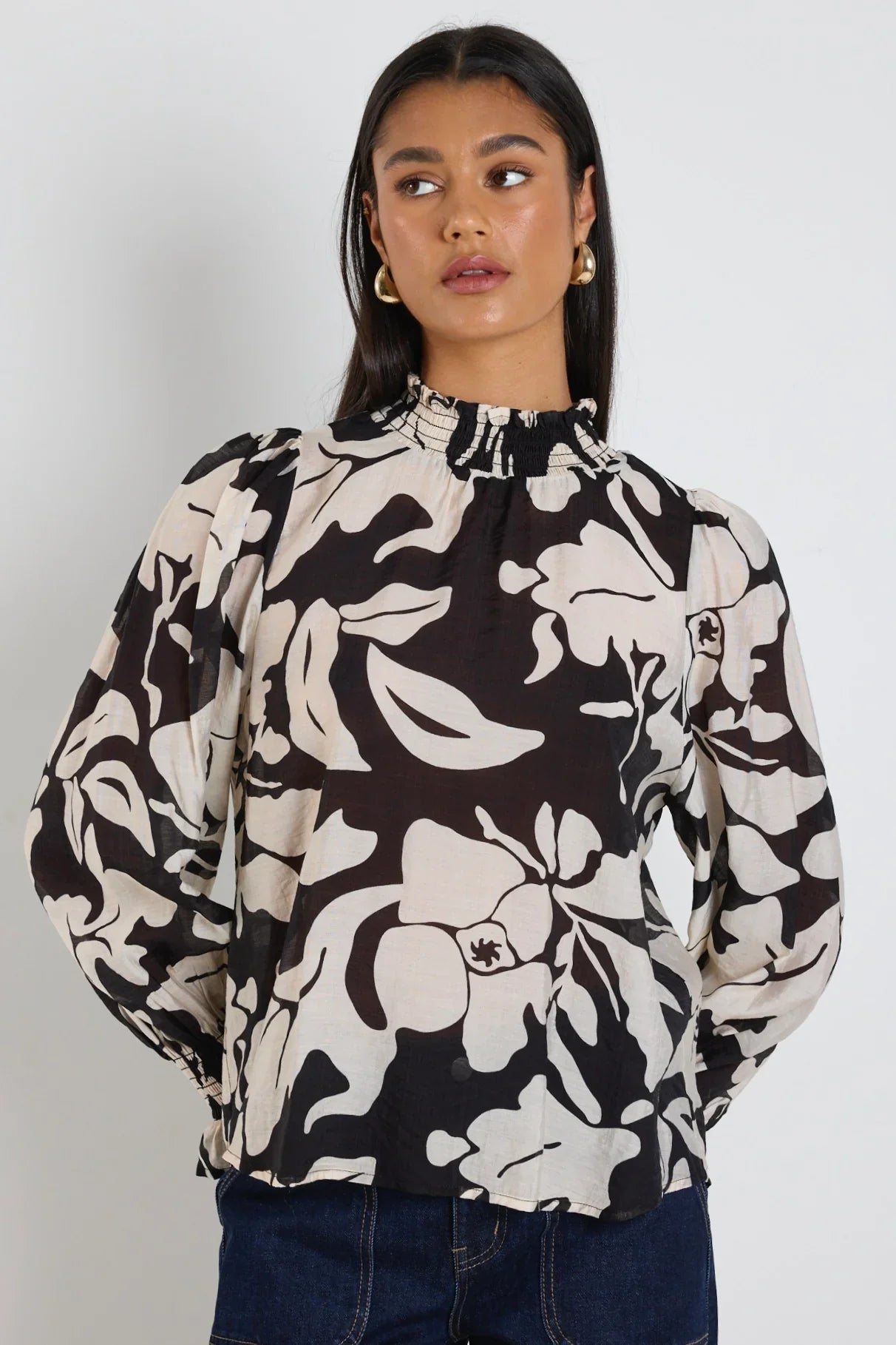 Ivy & Jack Emphatic High Neck - Black Floral