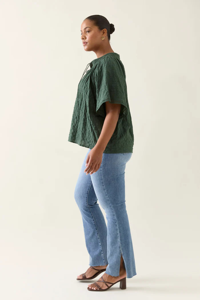 Isle of Mine Esther Shirred Top - Myrtle