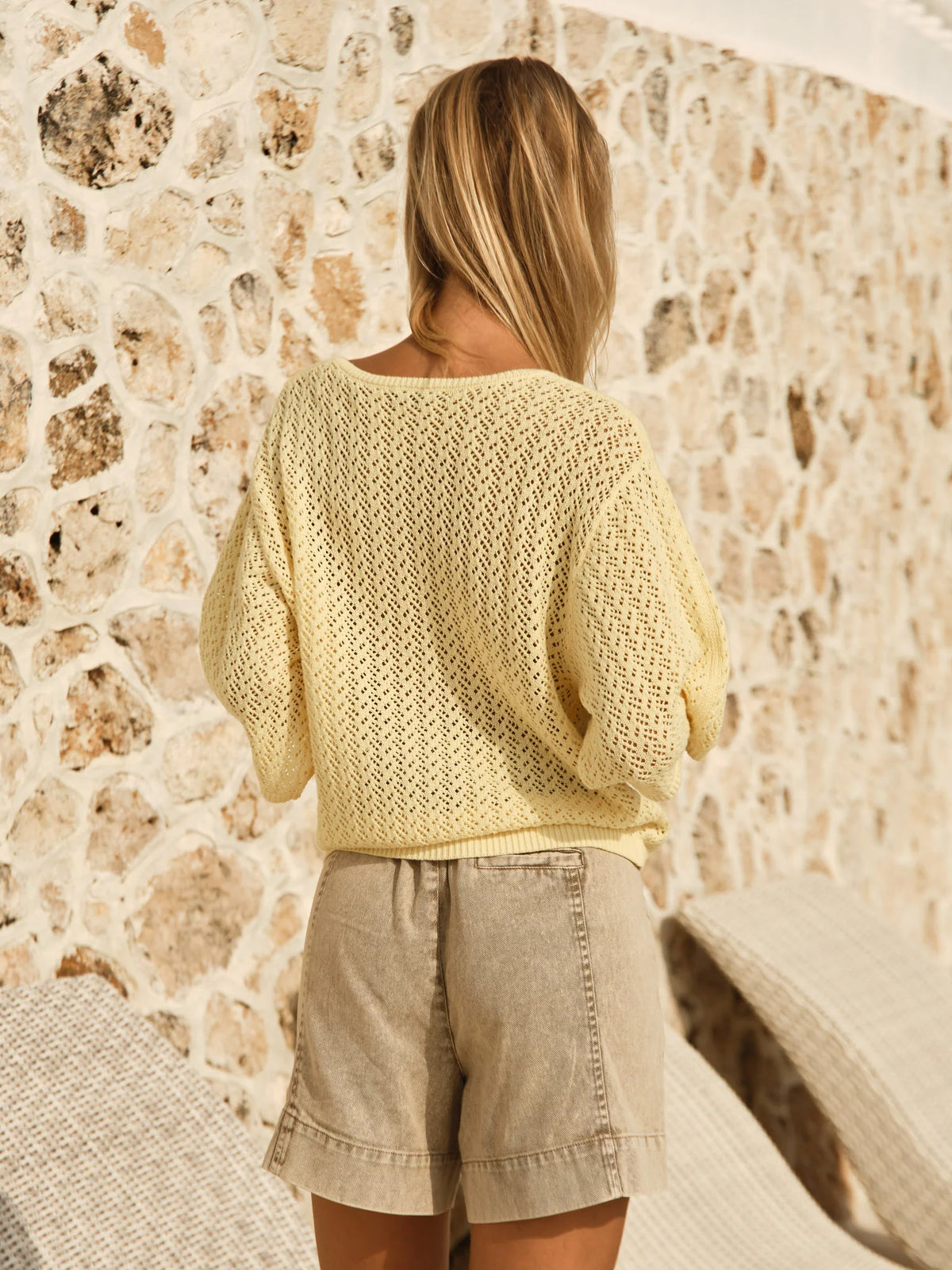 Fate & Becker Mila Pointelle Top - Lemon