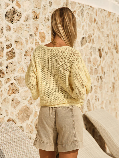 Fate & Becker Mila Pointelle Top - Lemon