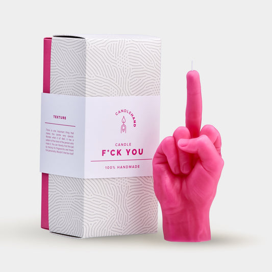 Little Global Hand Candle - F*ck You  Finger - Pink