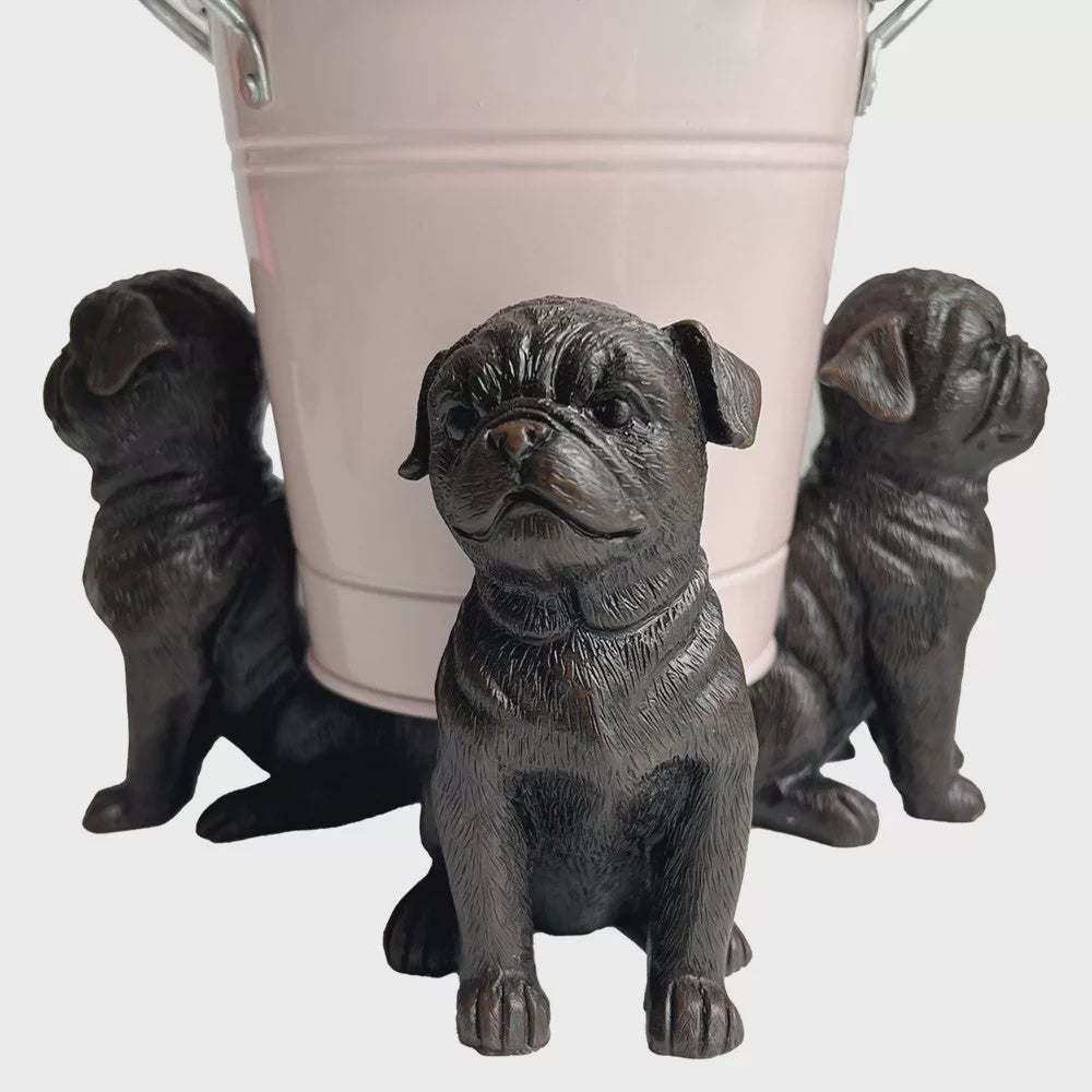 Linen & More Pug Pot  Holder Set of 3 - Aged