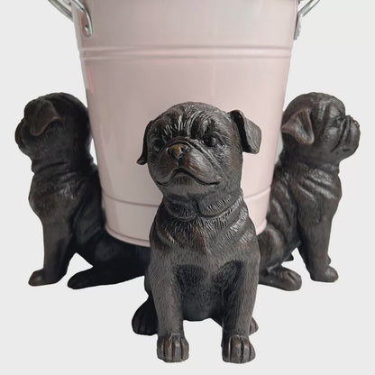 Linen & More Pug Pot  Holder Set of 3 - Aged