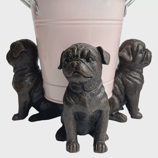 Linen & More Pug Pot  Holder Set of 3 - Aged