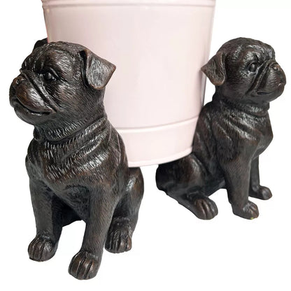 Linen & More Pug Pot  Holder Set of 3 - Aged