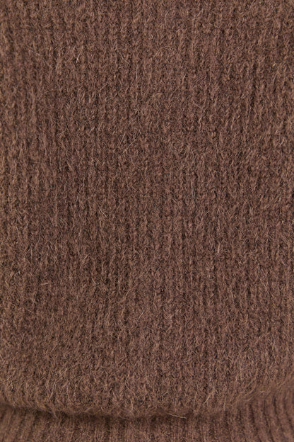 Ivy & Jack Highlight Mohair Blend Crewneck Cardigan - Chocolate