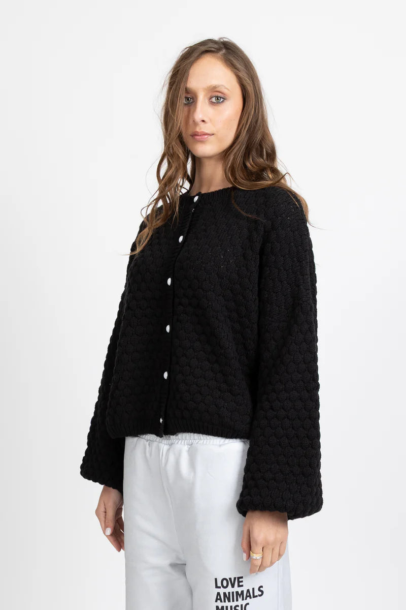 Federation Honeycomb Cardi - Black