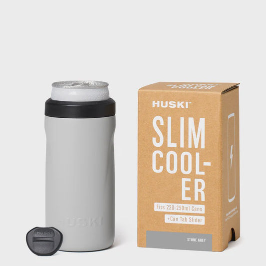 Huski Slim Can Cooler - Stone Grey