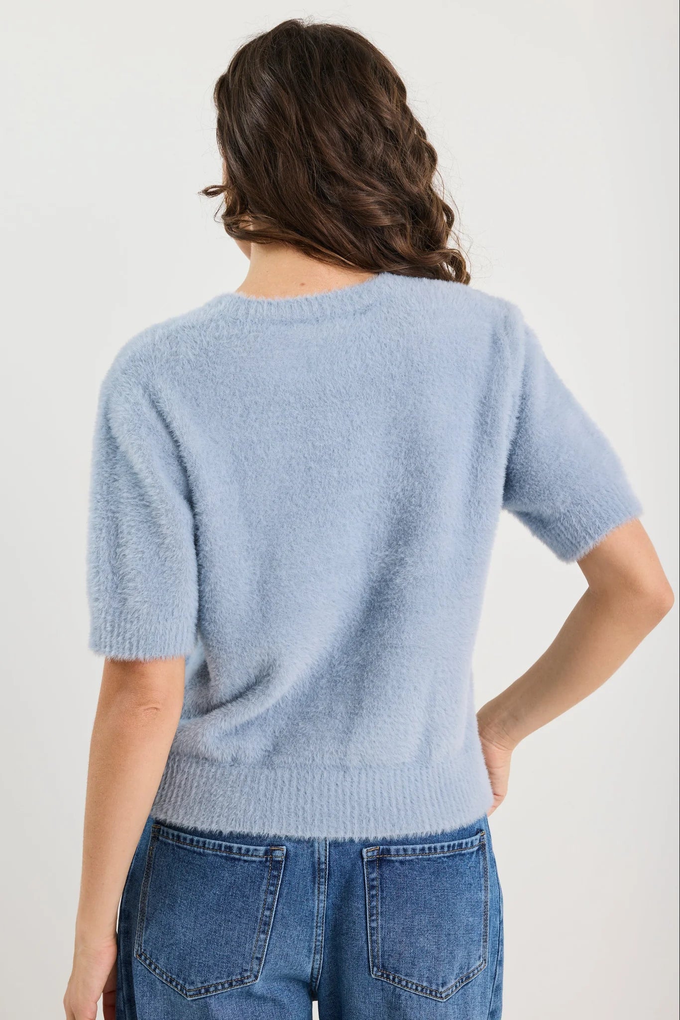 Ivy & Jack Issue Fluffy Soft Knit Tee - Light Blue