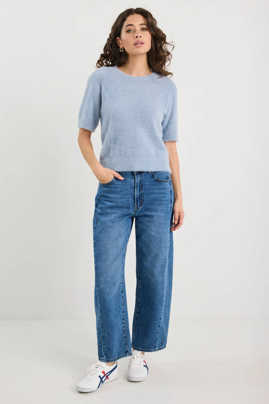 Ivy & Jack Issue Fluffy Soft Knit Tee - Light Blue