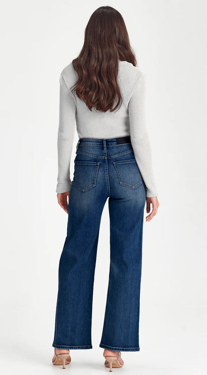 Junkfood Wendy Wide Leg Jeans -Dark Blue