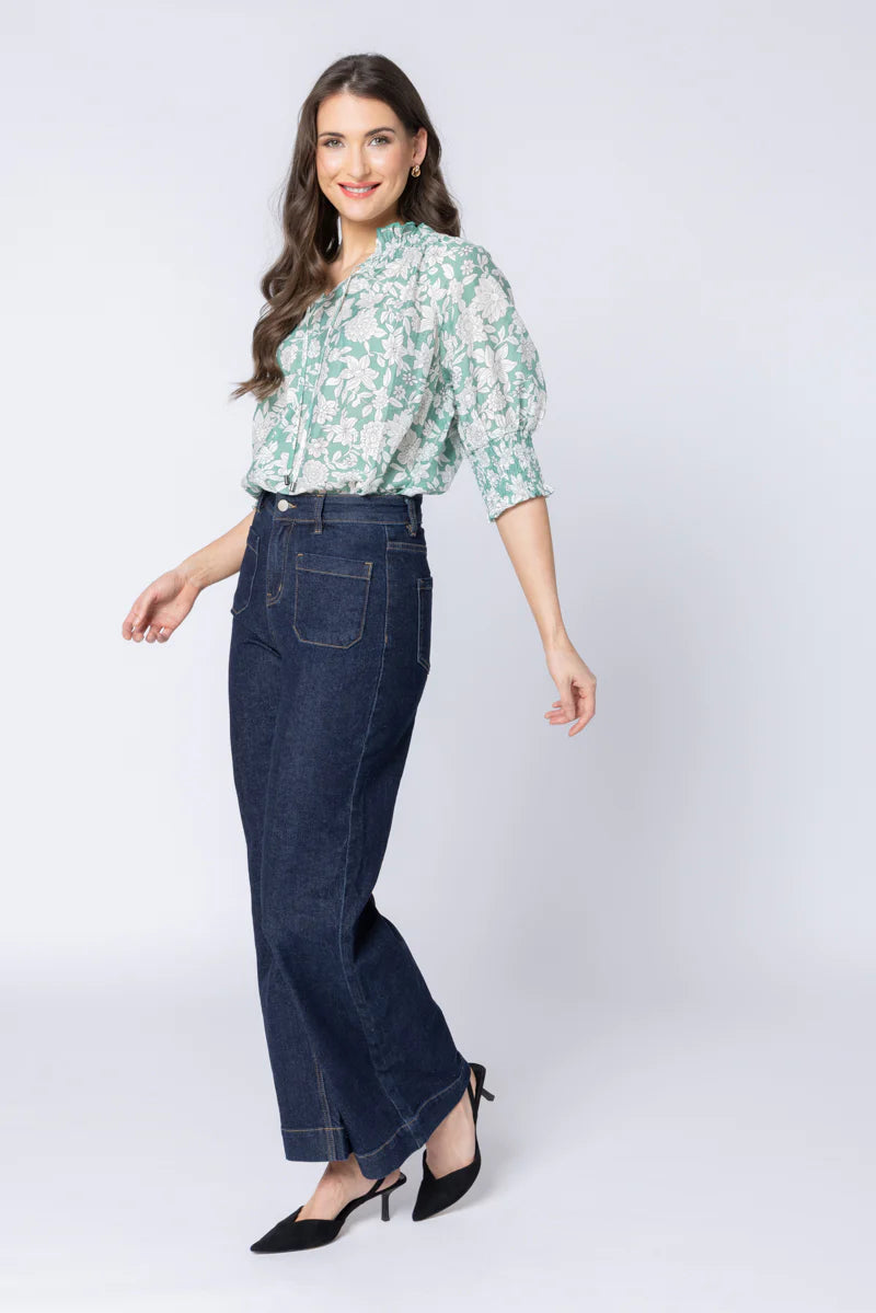 Leila + Luca Encourage Top - Sage Bloom