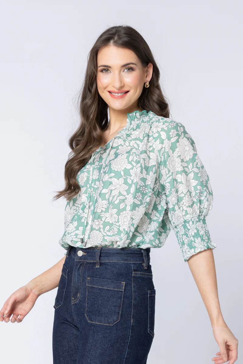 Leila + Luca Encourage Top - Sage Bloom