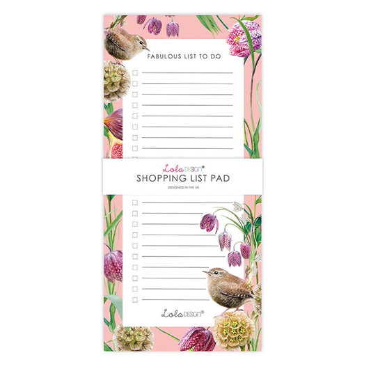 Image Gallery Wildlife Botanical  List Pad -Wren