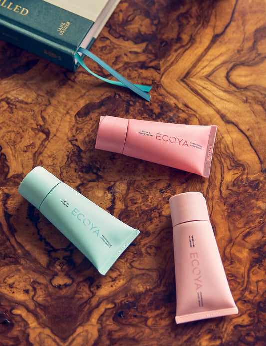 Ecoya Mini Trio Gift Set Hand Cream - Guava & Lychee Sorbet, Sweet Pea & Jasmine, Lotus Flower