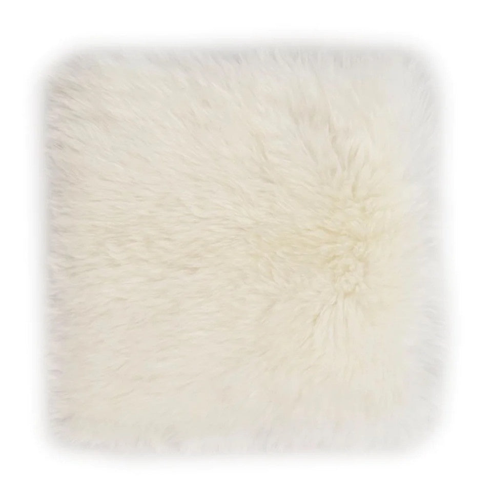 Fibre Longwool Sheepskin Seat Plate Square • Ivory