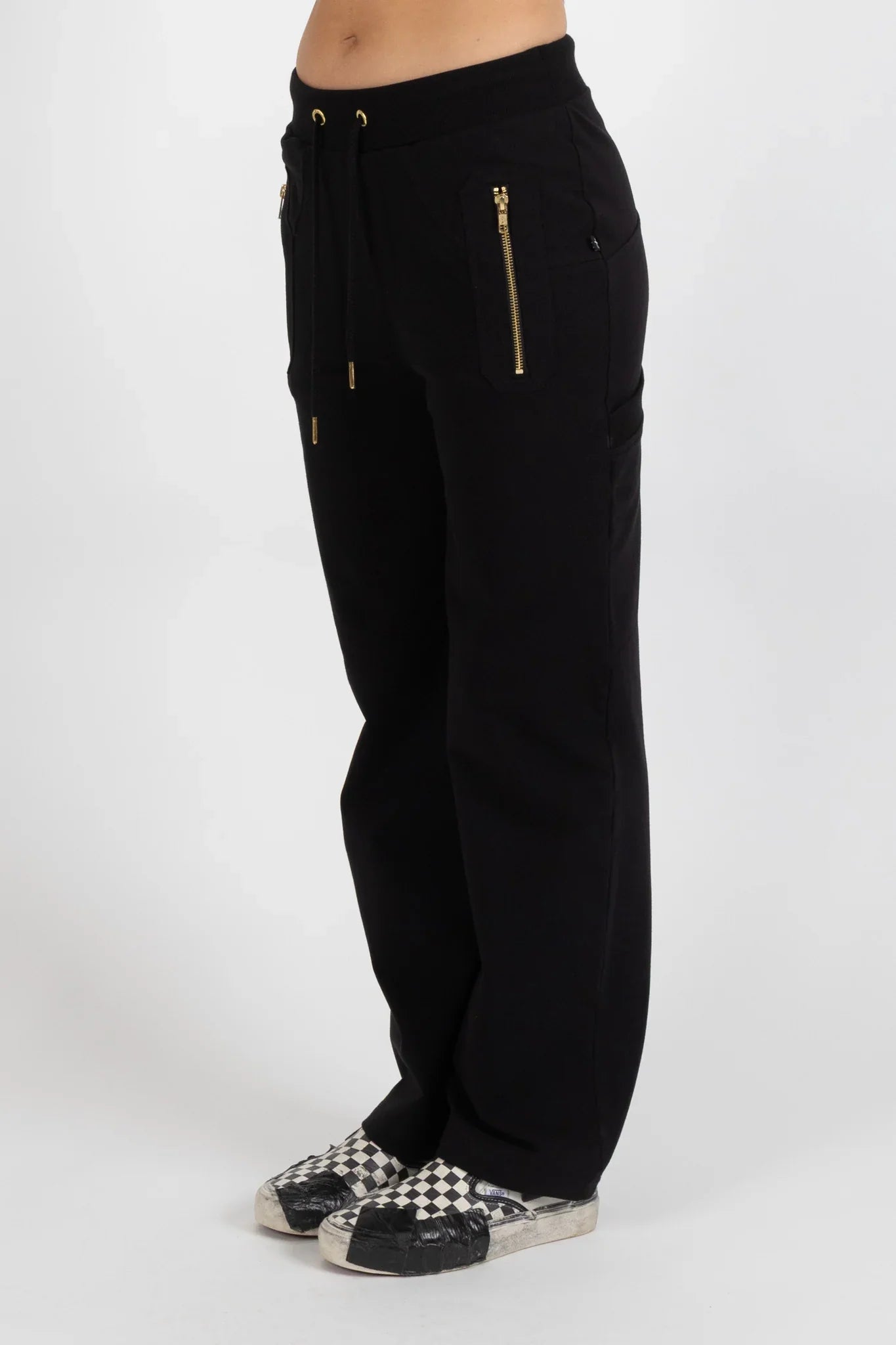 Federation Loose Leg Escape Trackies - Black/Gold