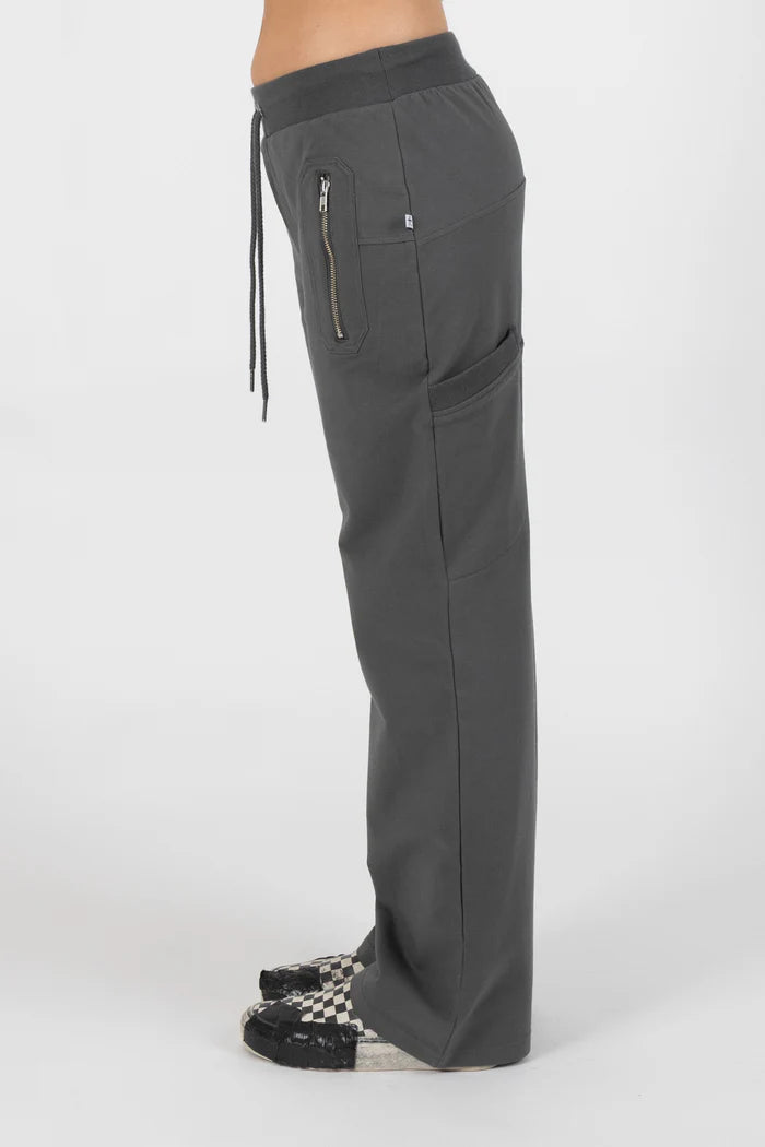 Federation Loose Leg Escape Trackies - Coal/Silver